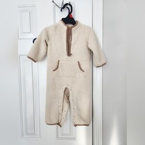 Carter's Cream and Tan Fleece Onesie